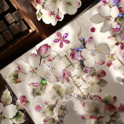 Begonia flower vintage flower PET and Washi tape