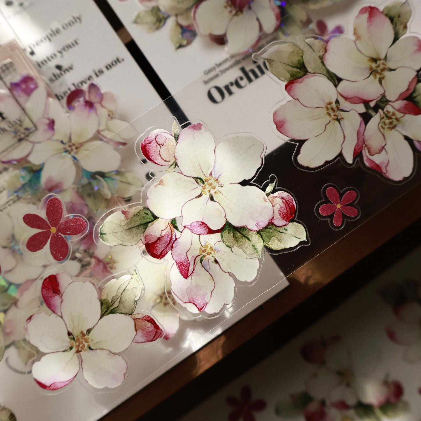 Begonia flower vintage flower PET and Washi tape