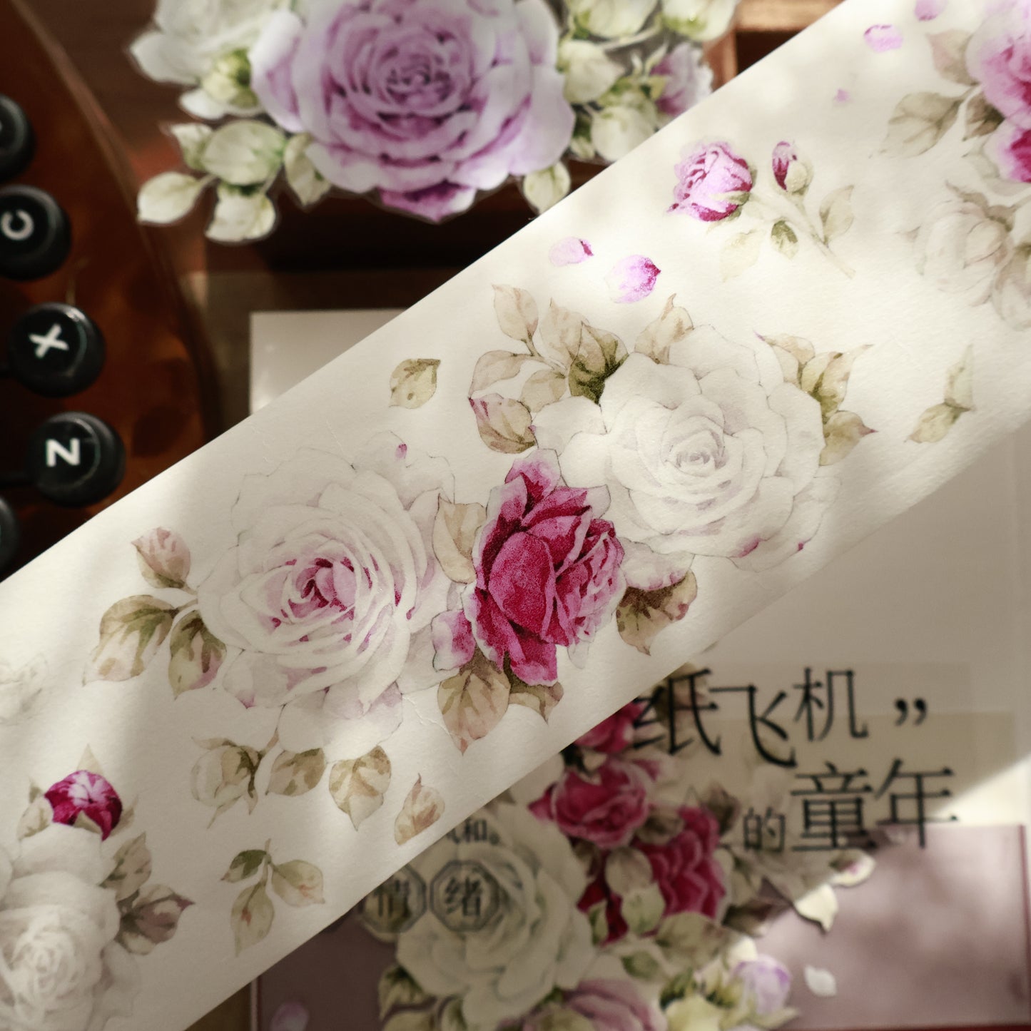 Purple galaxy vintage flower PET and Washi tape