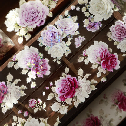 Purple galaxy vintage flower PET and Washi tape