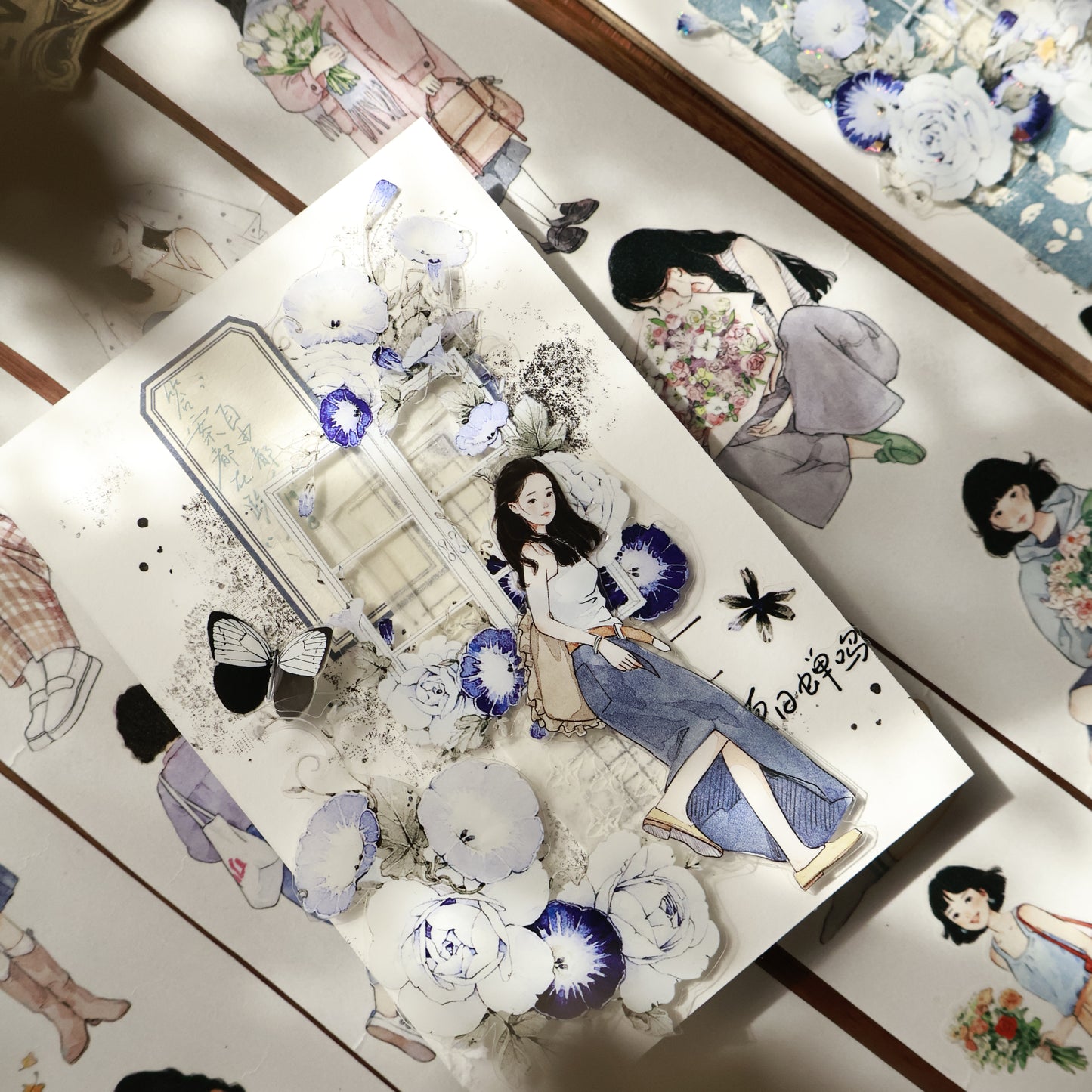 Honey girl character Retro PET and Washi Paper Tape