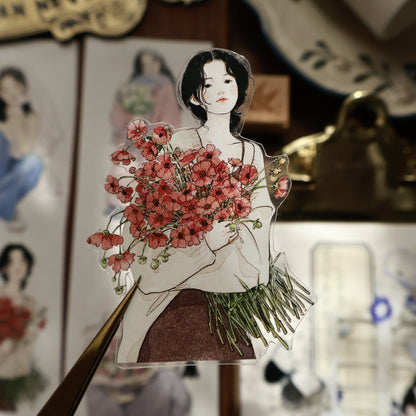 Honey girl character Retro PET and Washi Paper Tape