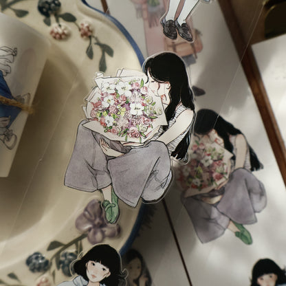 Honey girl character Retro PET and Washi Paper Tape