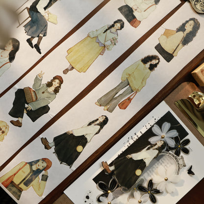 Retro girl character Retro PET and Washi Paper Tape