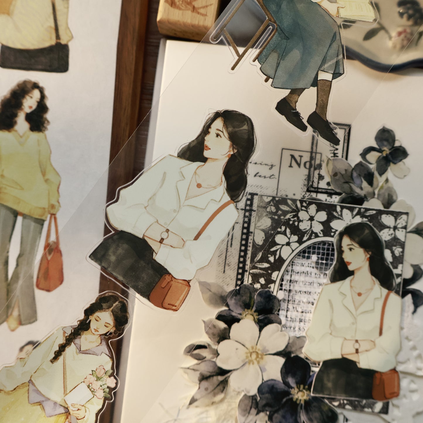 Retro girl character Retro PET and Washi Paper Tape