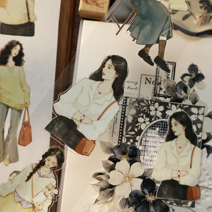 Retro girl character Retro PET and Washi Paper Tape