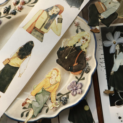 Retro girl character Retro PET and Washi Paper Tape