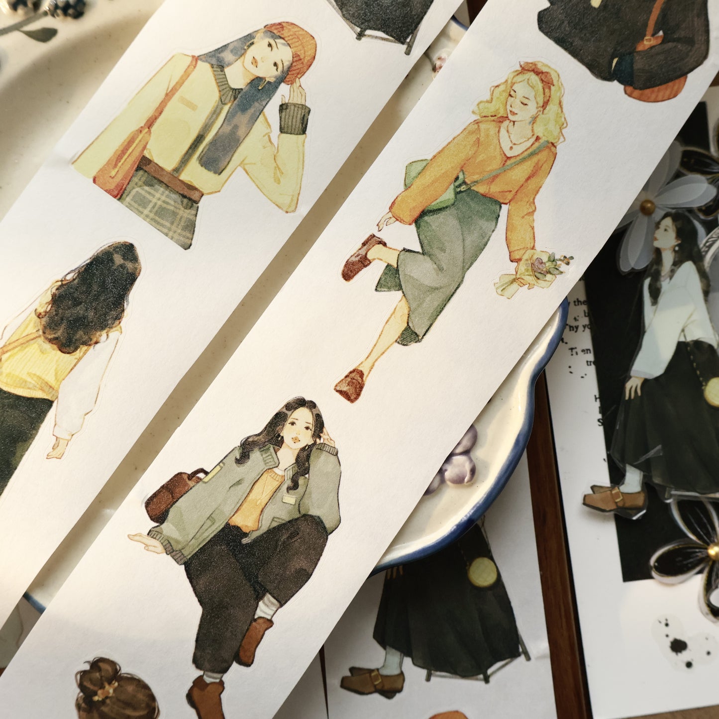 Retro girl character Retro PET and Washi Paper Tape