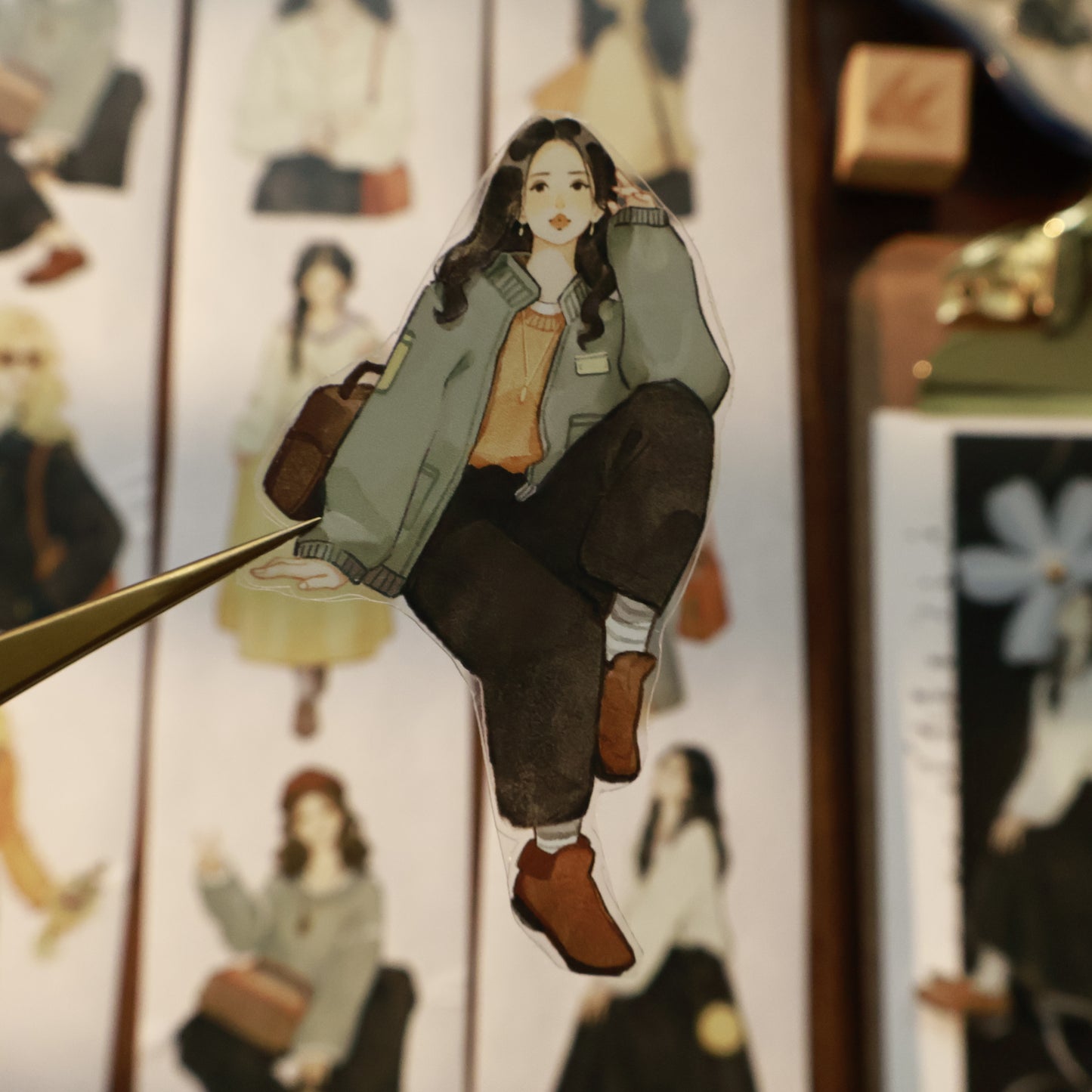 Retro girl character Retro PET and Washi Paper Tape