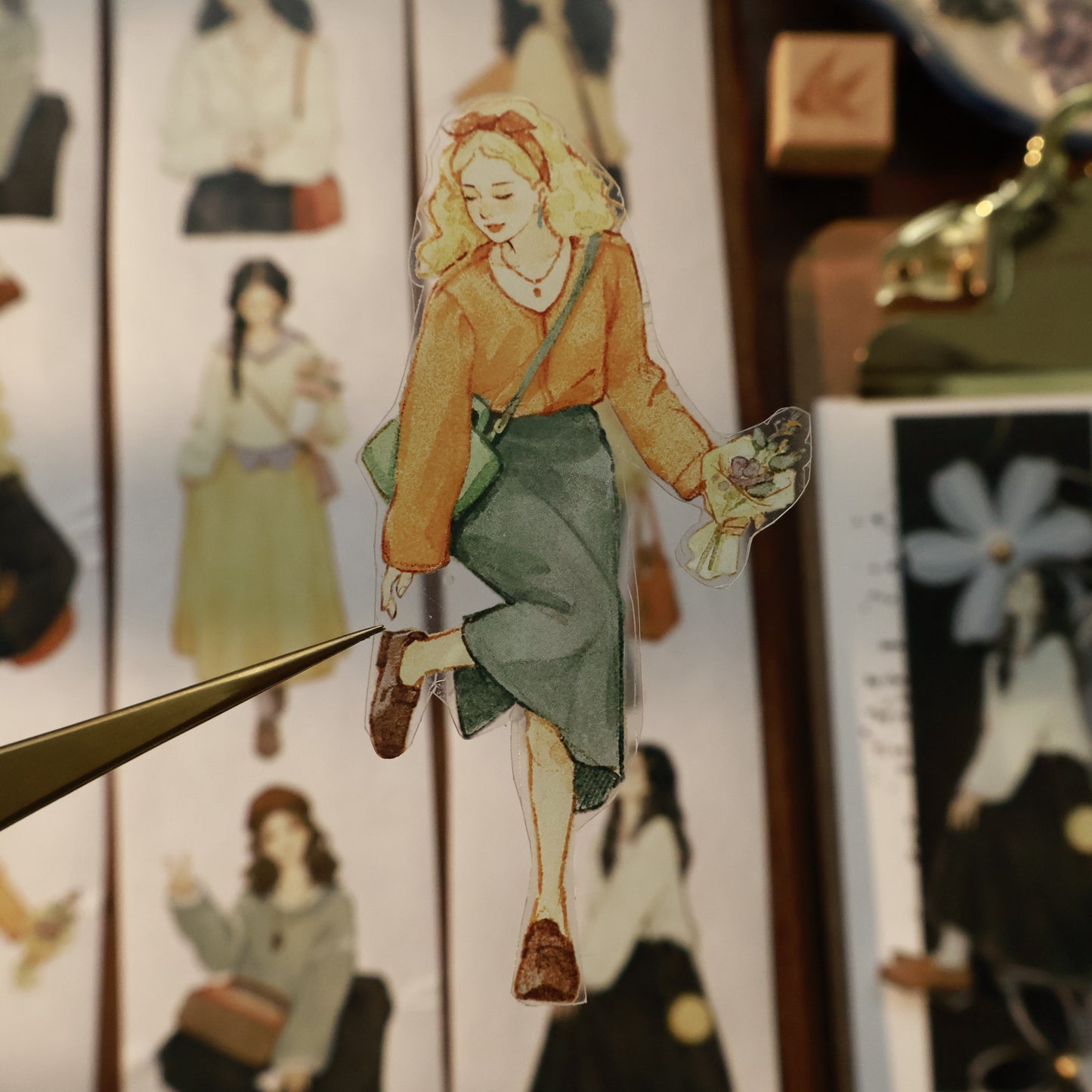 Retro girl character Retro PET and Washi Paper Tape