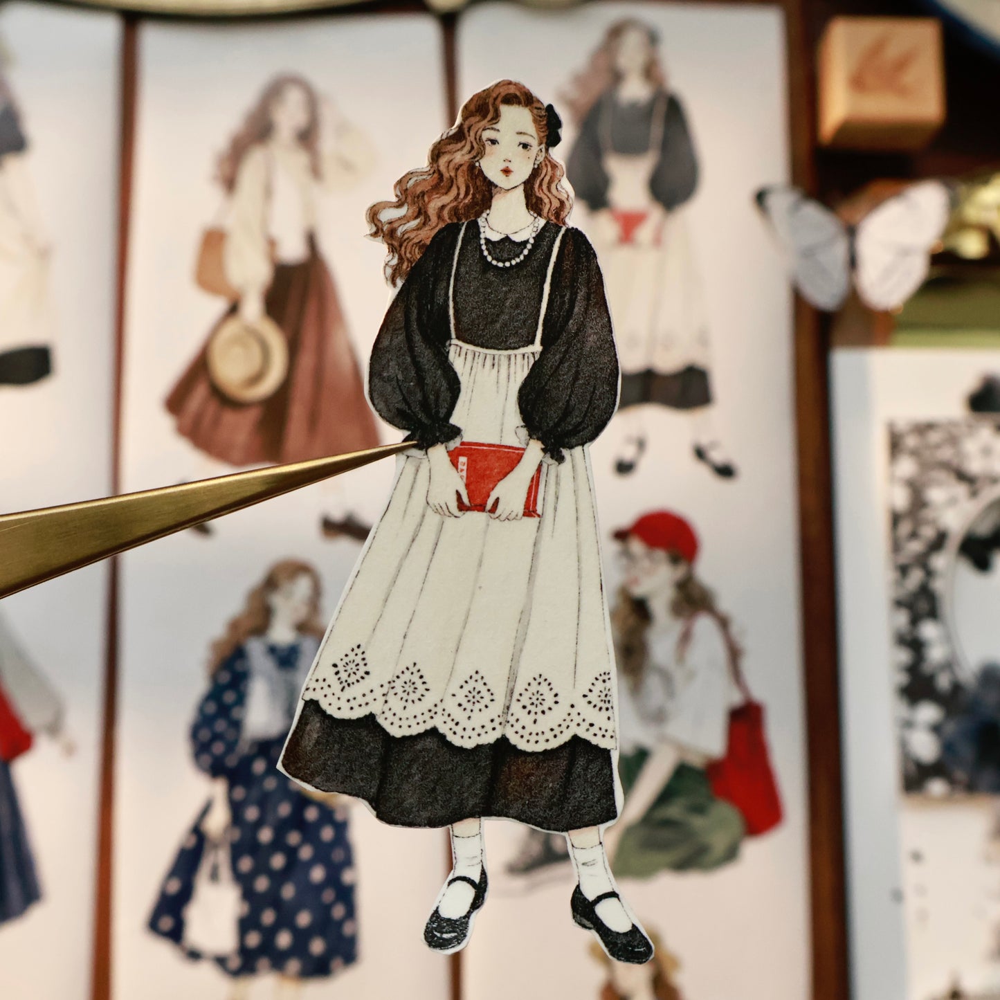 Forest girl character Retro PET and Washi Paper Tape