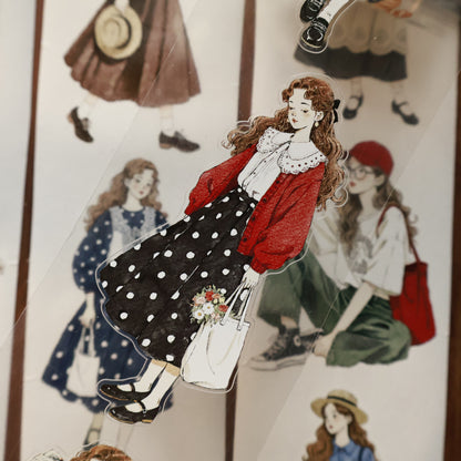 Forest girl character Retro PET and Washi Paper Tape