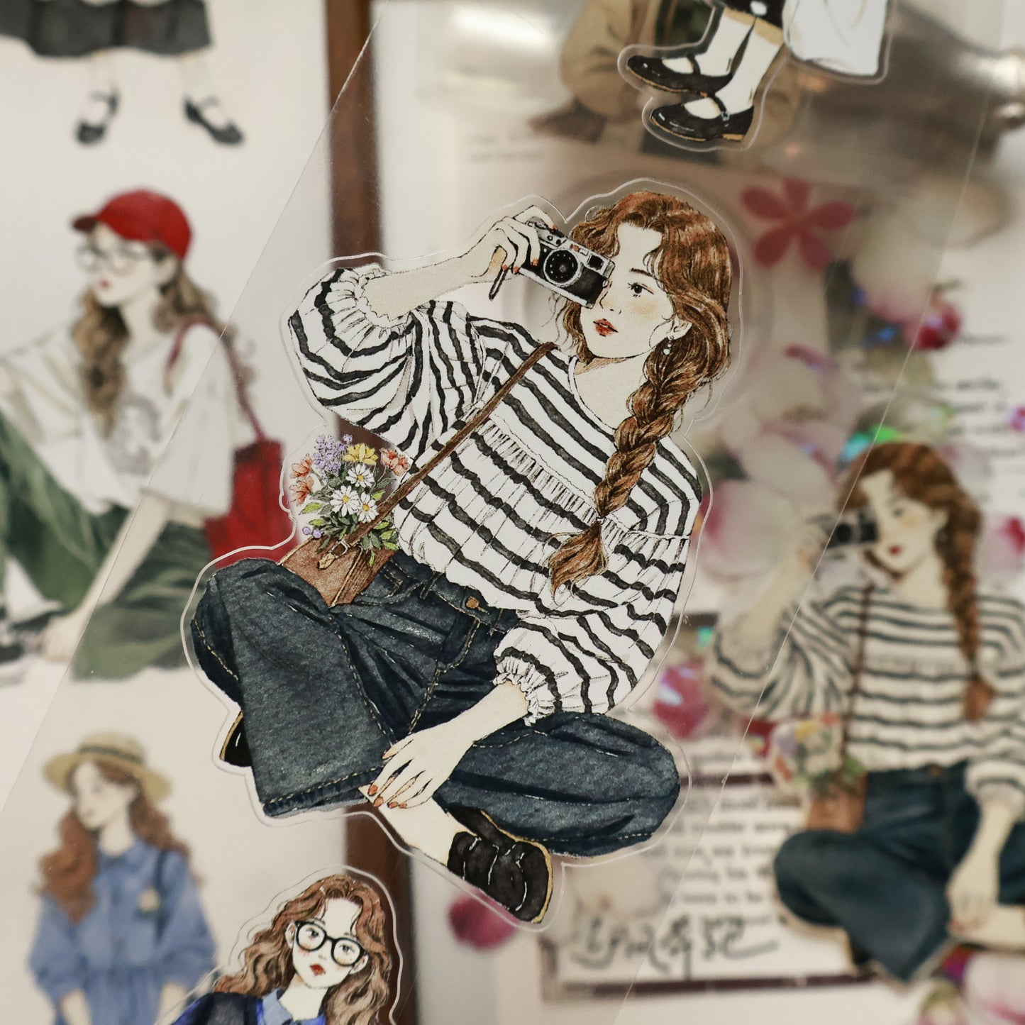 Forest girl character Retro PET and Washi Paper Tape