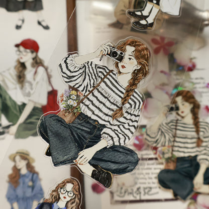 Forest girl character Retro PET and Washi Paper Tape