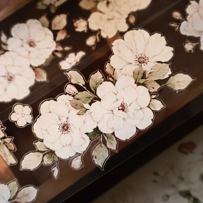 Moonlight Rose vintage flower PET and Washi tape