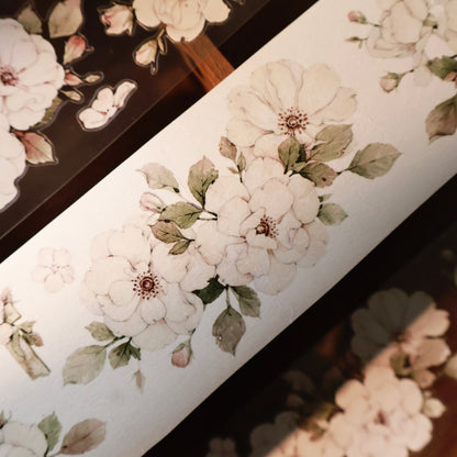 Moonlight Rose vintage flower PET and Washi tape