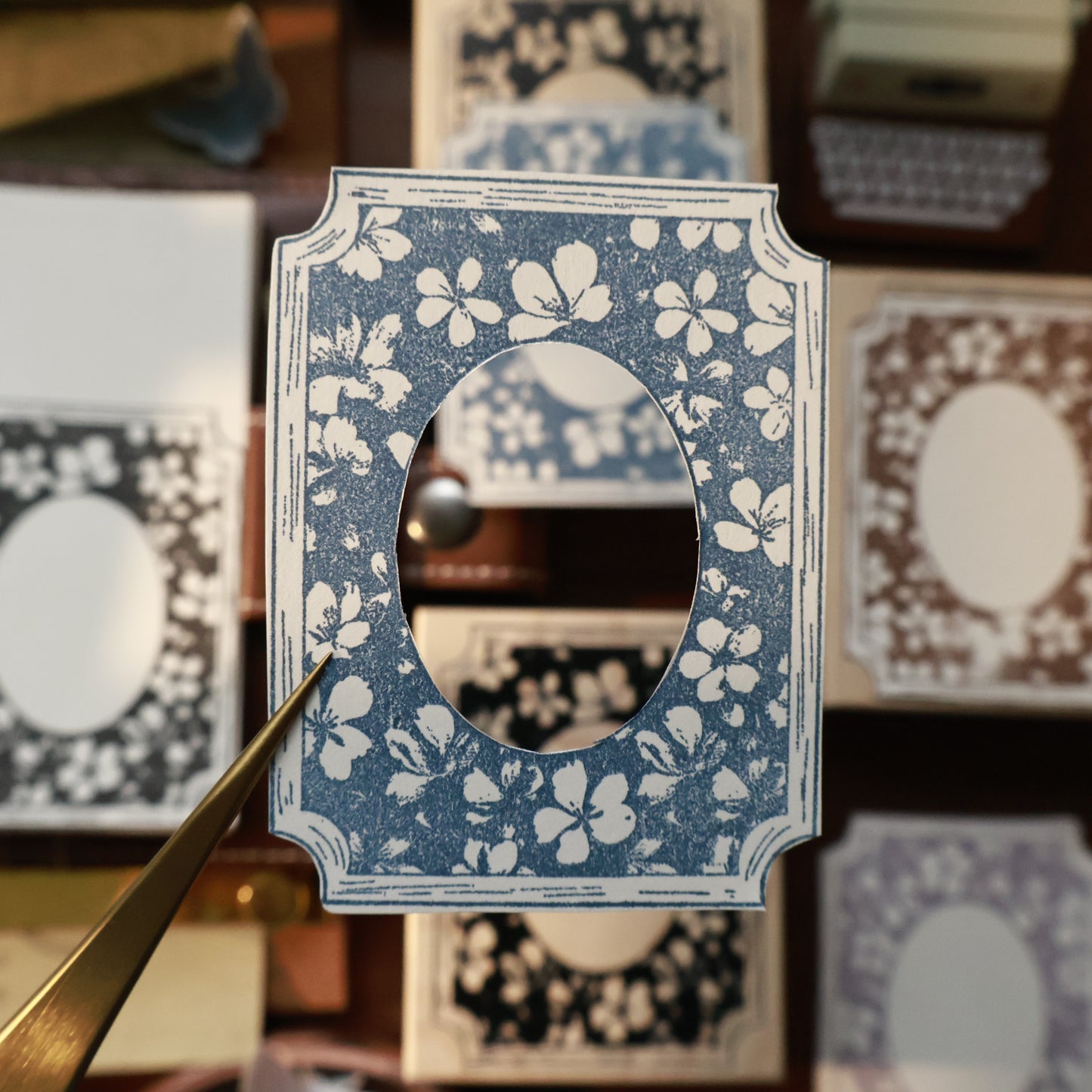 Maple upgraded Flower frame Stamp base Retro Wooden Notebook Rubber Stamp