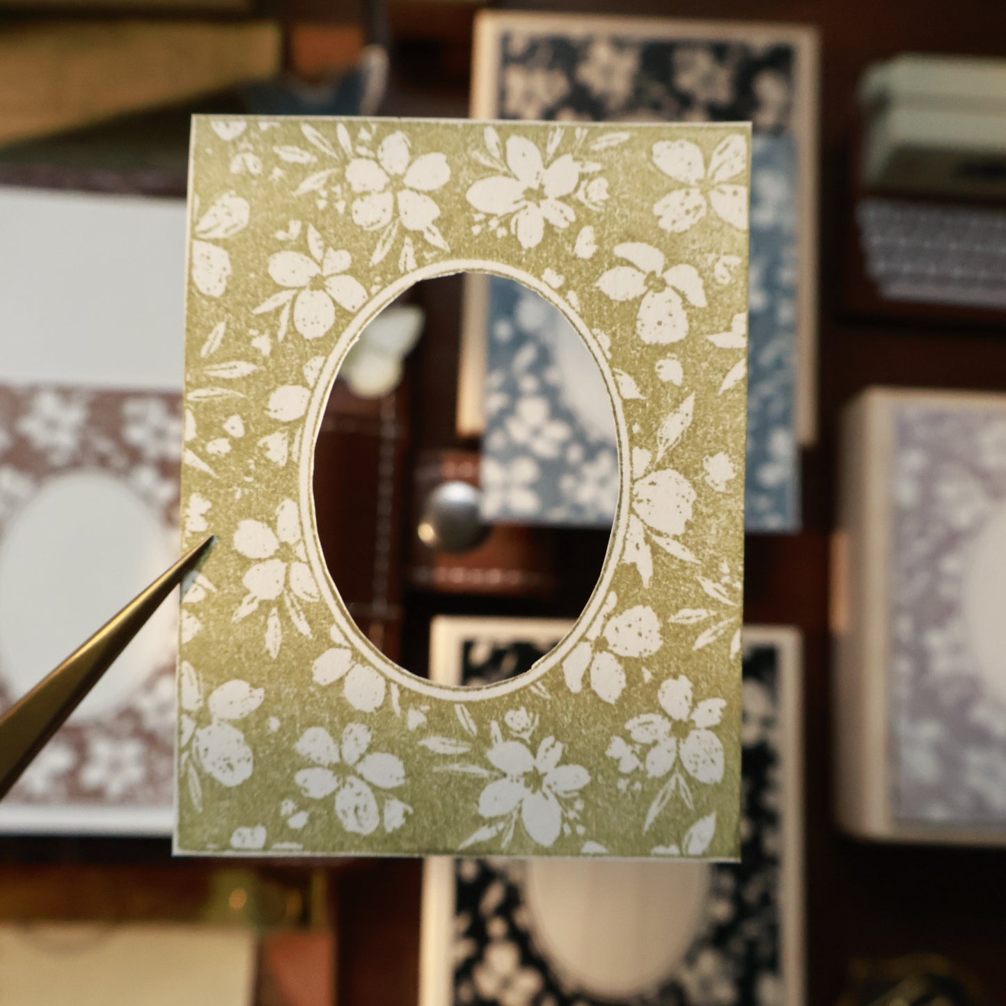 Maple upgraded Flower frame Stamp base Retro Wooden Notebook Rubber Stamp