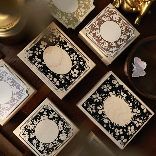 Maple upgraded Flower frame Stamp base Retro Wooden Notebook Rubber Stamp