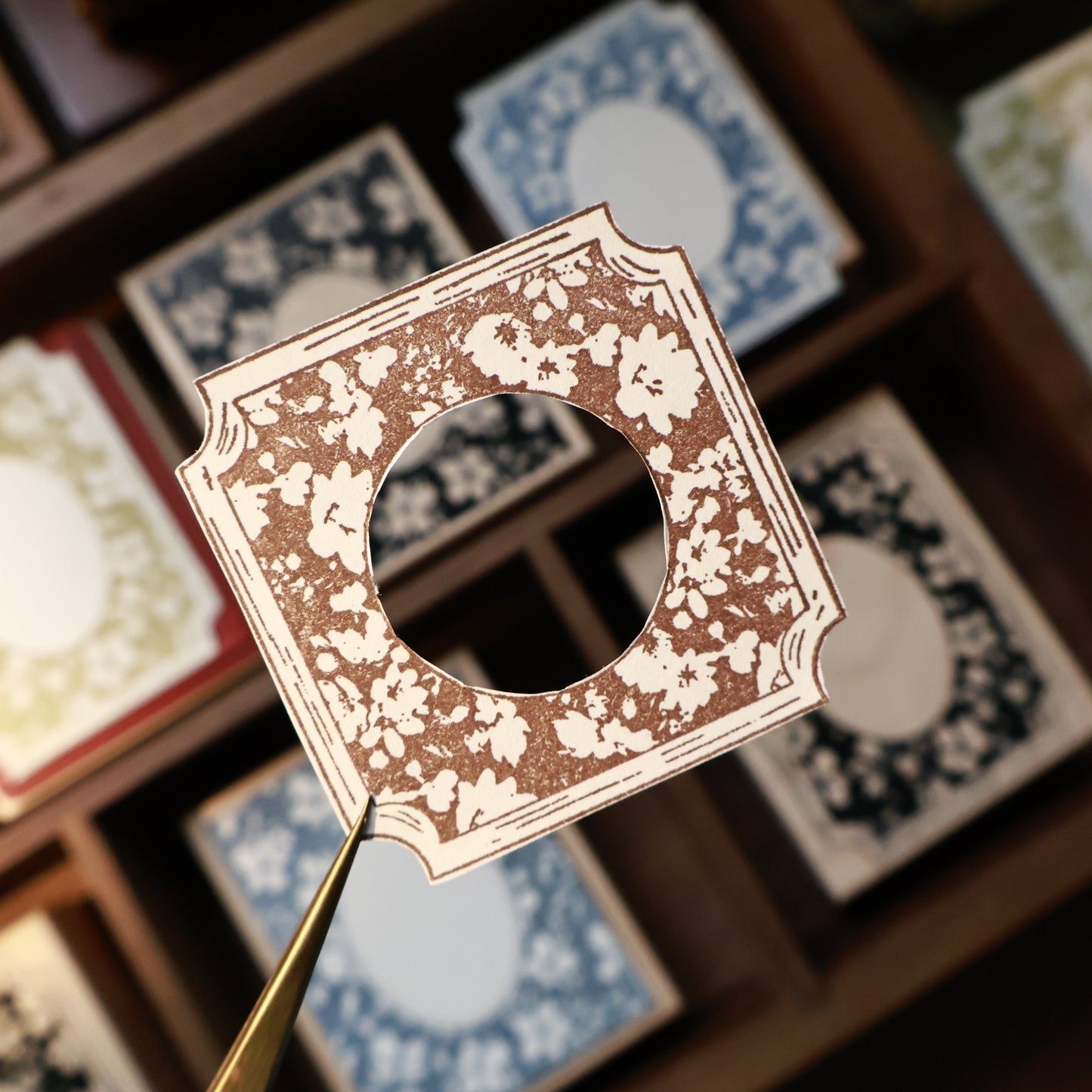 Maple upgraded Flower frame Stamp base Retro Wooden Notebook Rubber Stamp