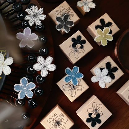 Maple upgraded Floret Stamp base Retro Wooden Notebook Rubber Stamp