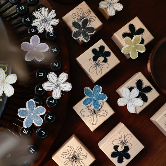 Maple upgraded Floret Stamp base Retro Wooden Notebook Rubber Stamp