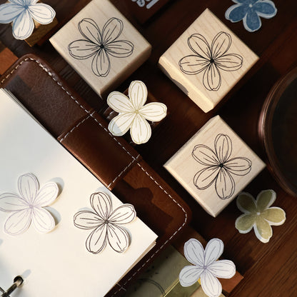 Maple upgraded Floret Stamp base Retro Wooden Notebook Rubber Stamp