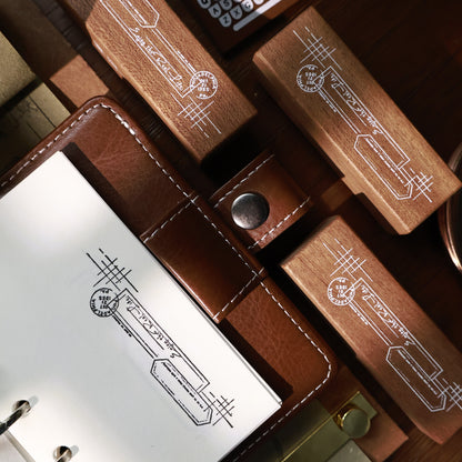 Maple upgraded Basic lines Stamp base Retro Wooden Notebook Rubber Stamp