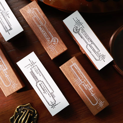 Maple upgraded Basic lines Stamp base Retro Wooden Notebook Rubber Stamp