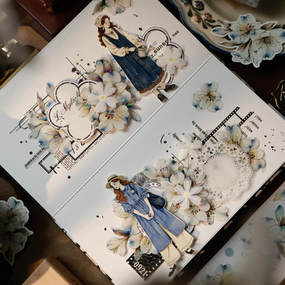 Lanyu No. 6 vintage flower PET and Washi tape