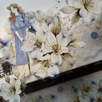 Lanyu No. 6 vintage flower PET and Washi tape