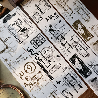 Old day collection Light retro base tape handbook material PET washi tape