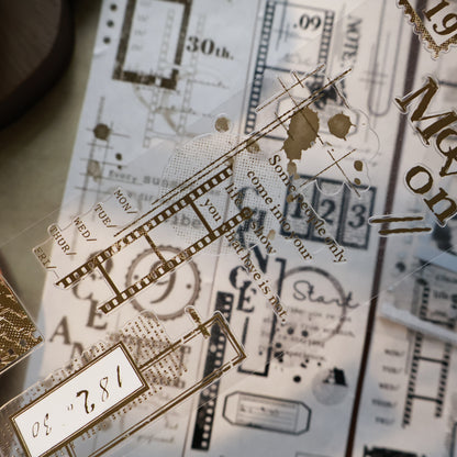 Old day collection Light retro base tape handbook material PET washi tape