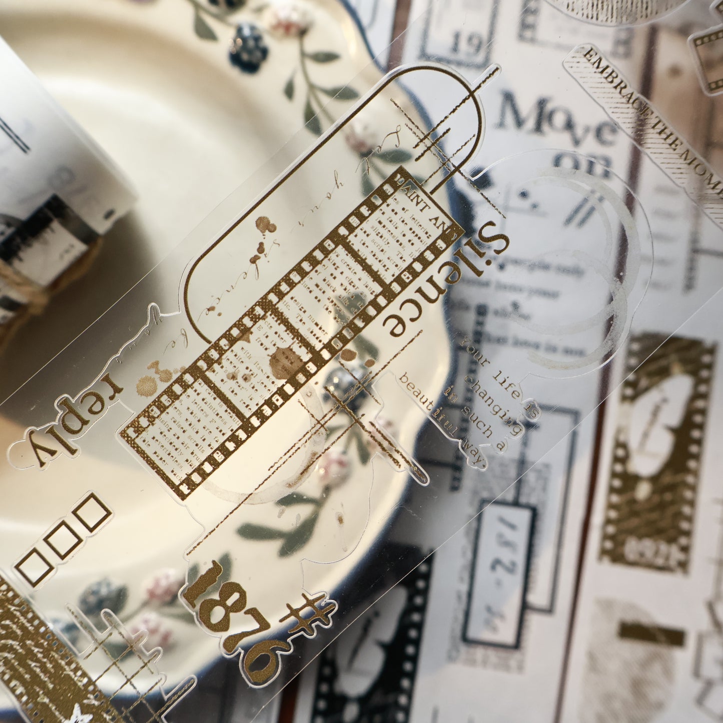 Old day collection Light retro base tape handbook material PET washi tape