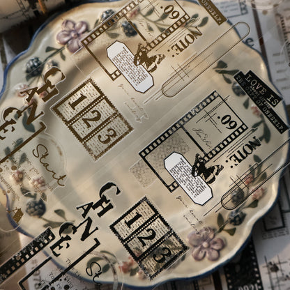 Old day collection Light retro base tape handbook material PET washi tape