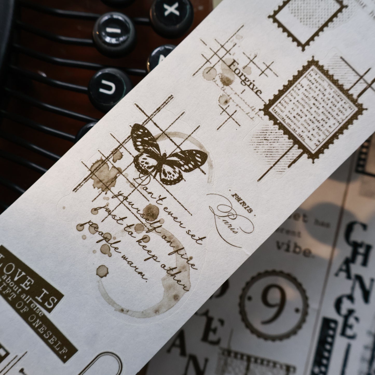 Old day collection Light retro base tape handbook material PET washi tape