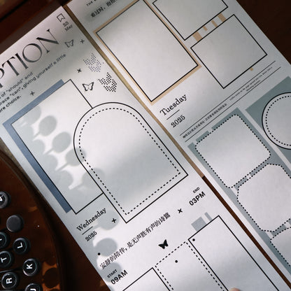 Colored border Light retro base tape handbook material PET washi tape