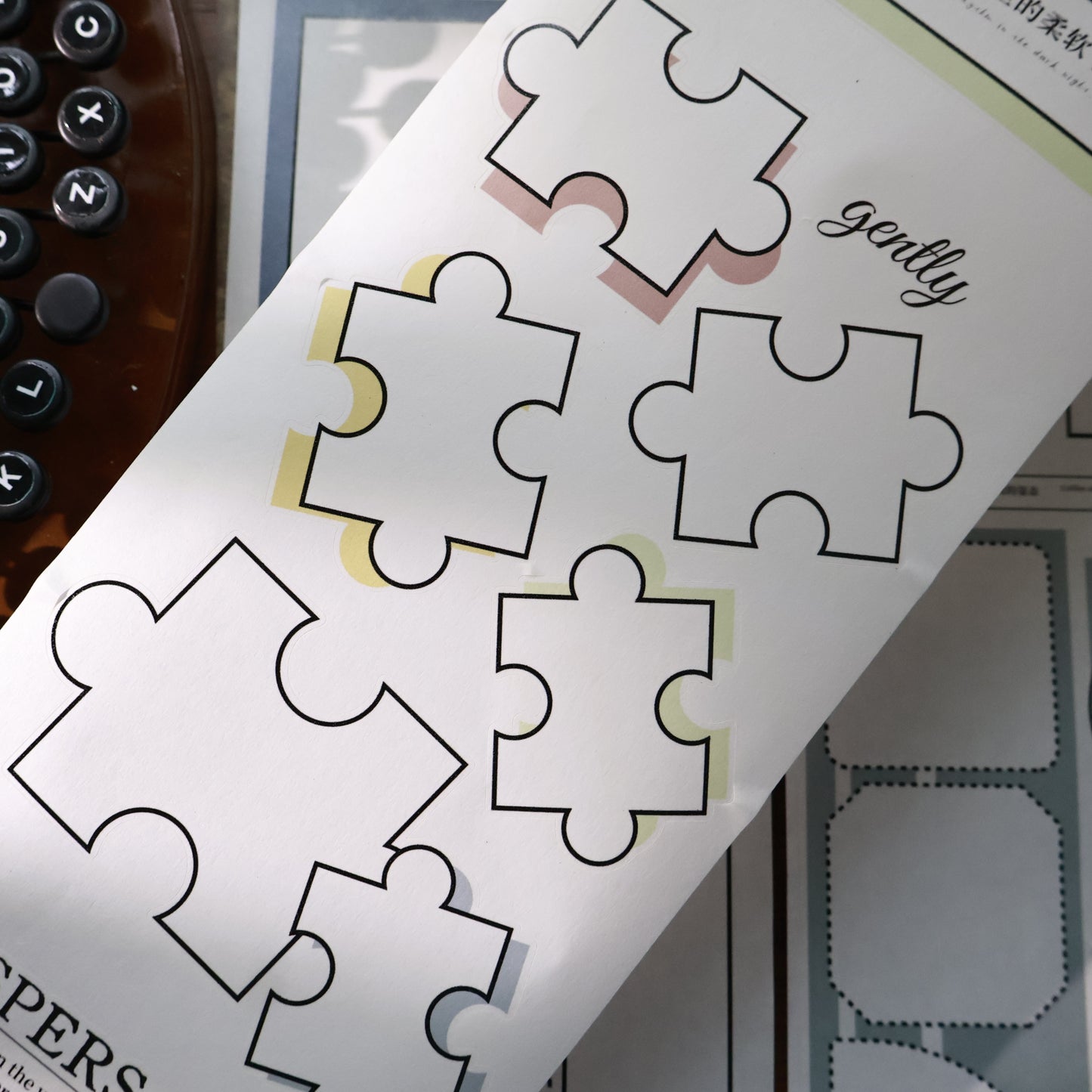 Colored border Light retro base tape handbook material PET washi tape