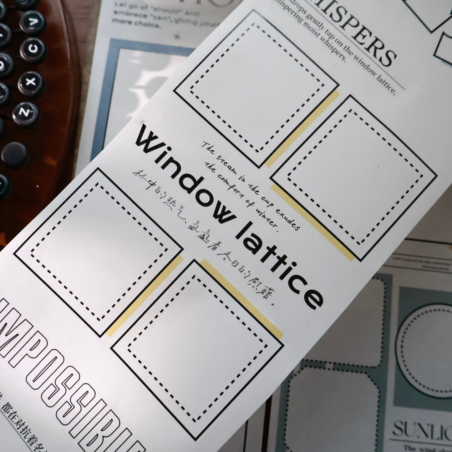 Colored border Light retro base tape handbook material PET washi tape