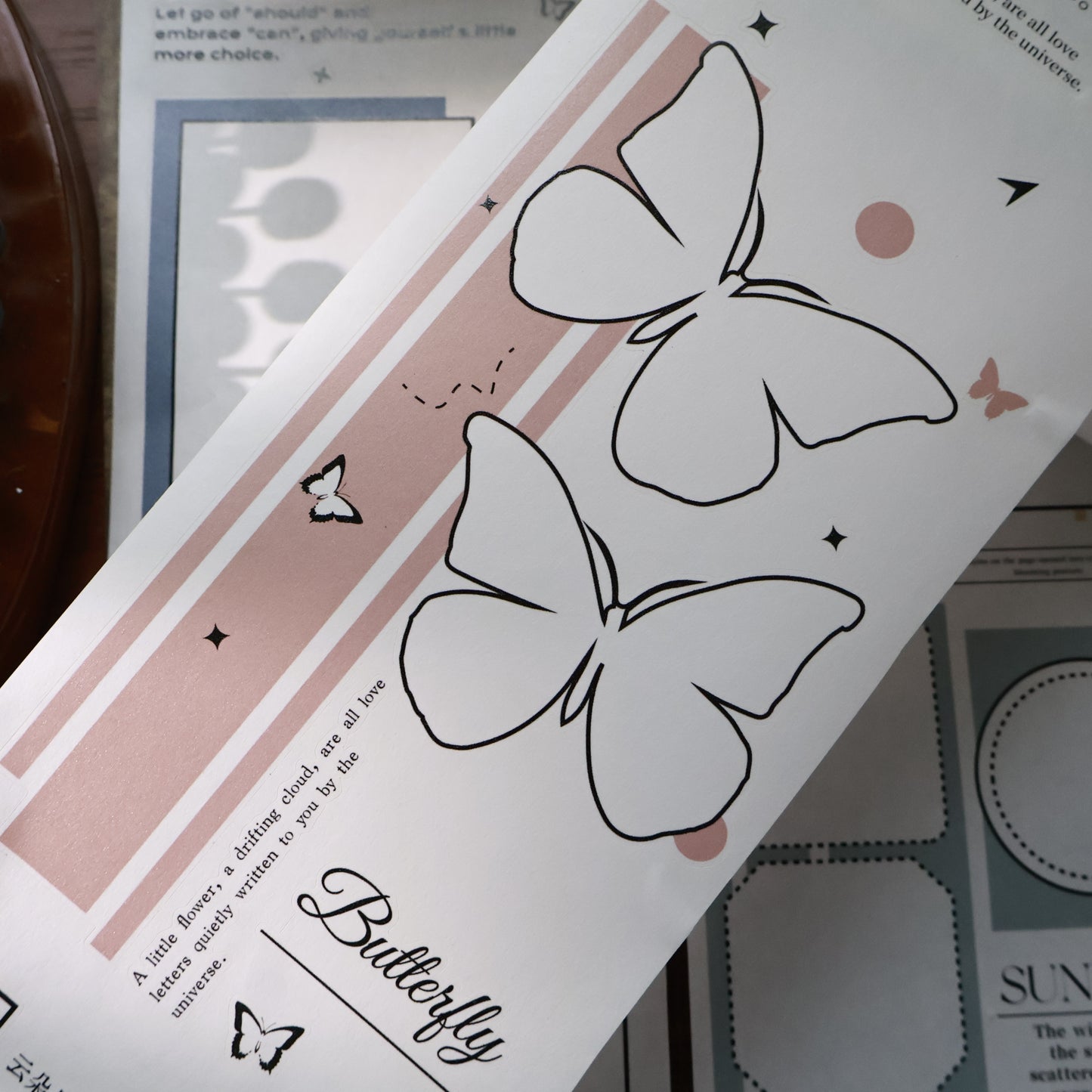 Colored border Light retro base tape handbook material PET washi tape