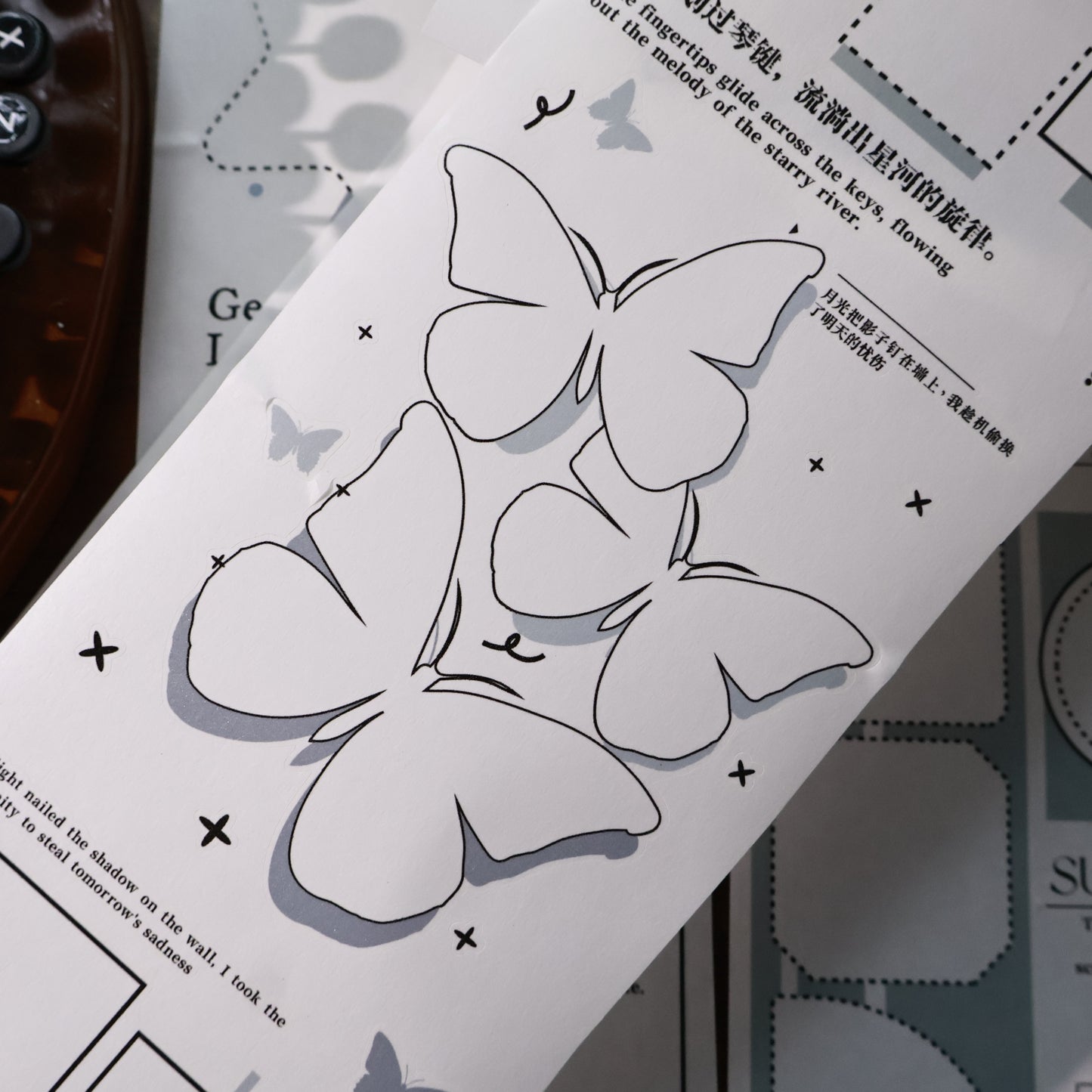 Colored border Light retro base tape handbook material PET washi tape