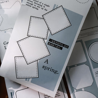 Colored border Light retro base tape handbook material PET washi tape