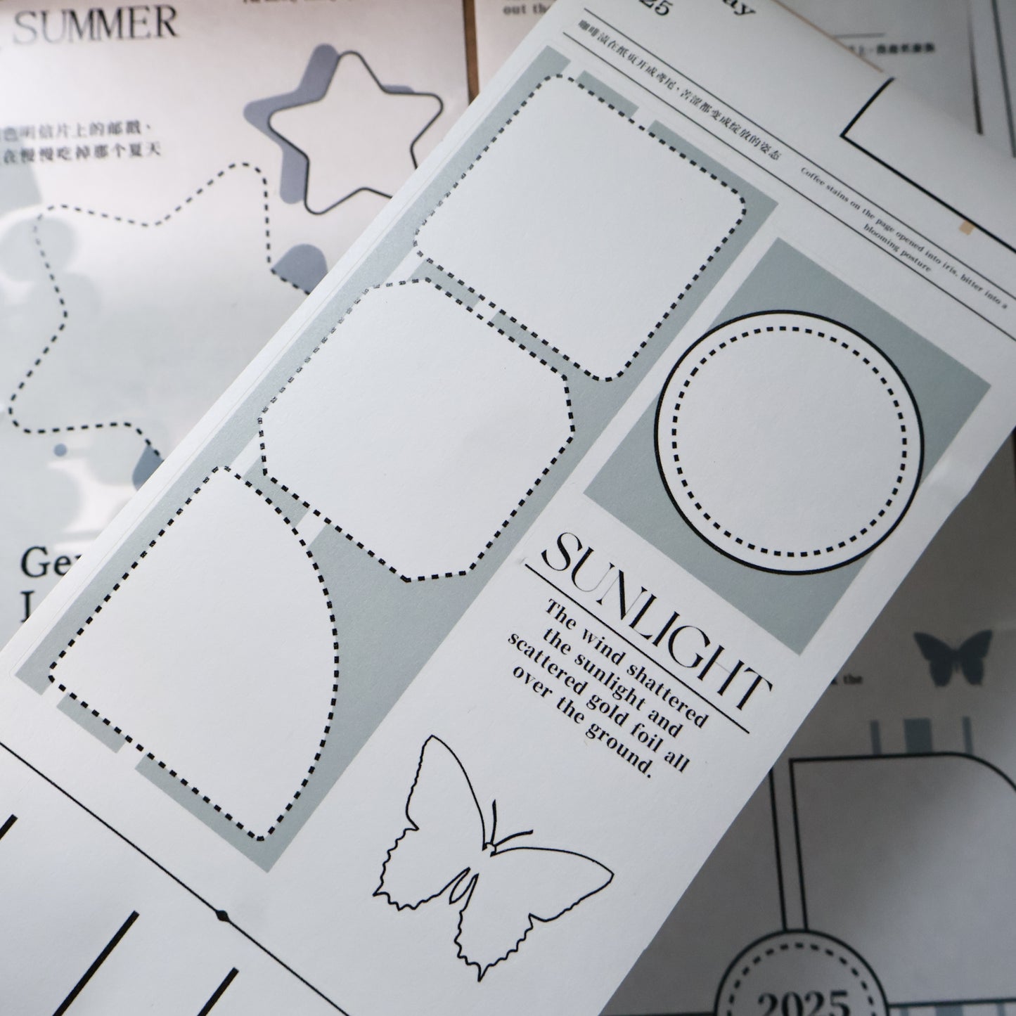 Colored border Light retro base tape handbook material PET washi tape