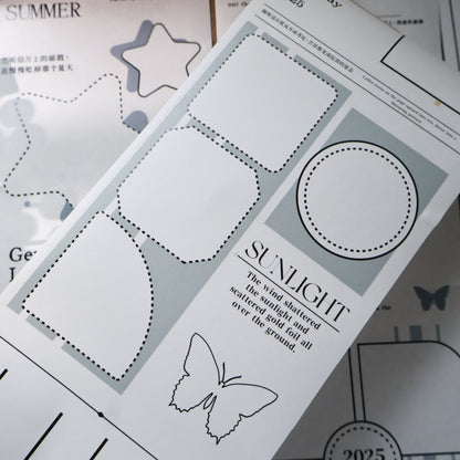 Colored border Light retro base tape handbook material PET washi tape