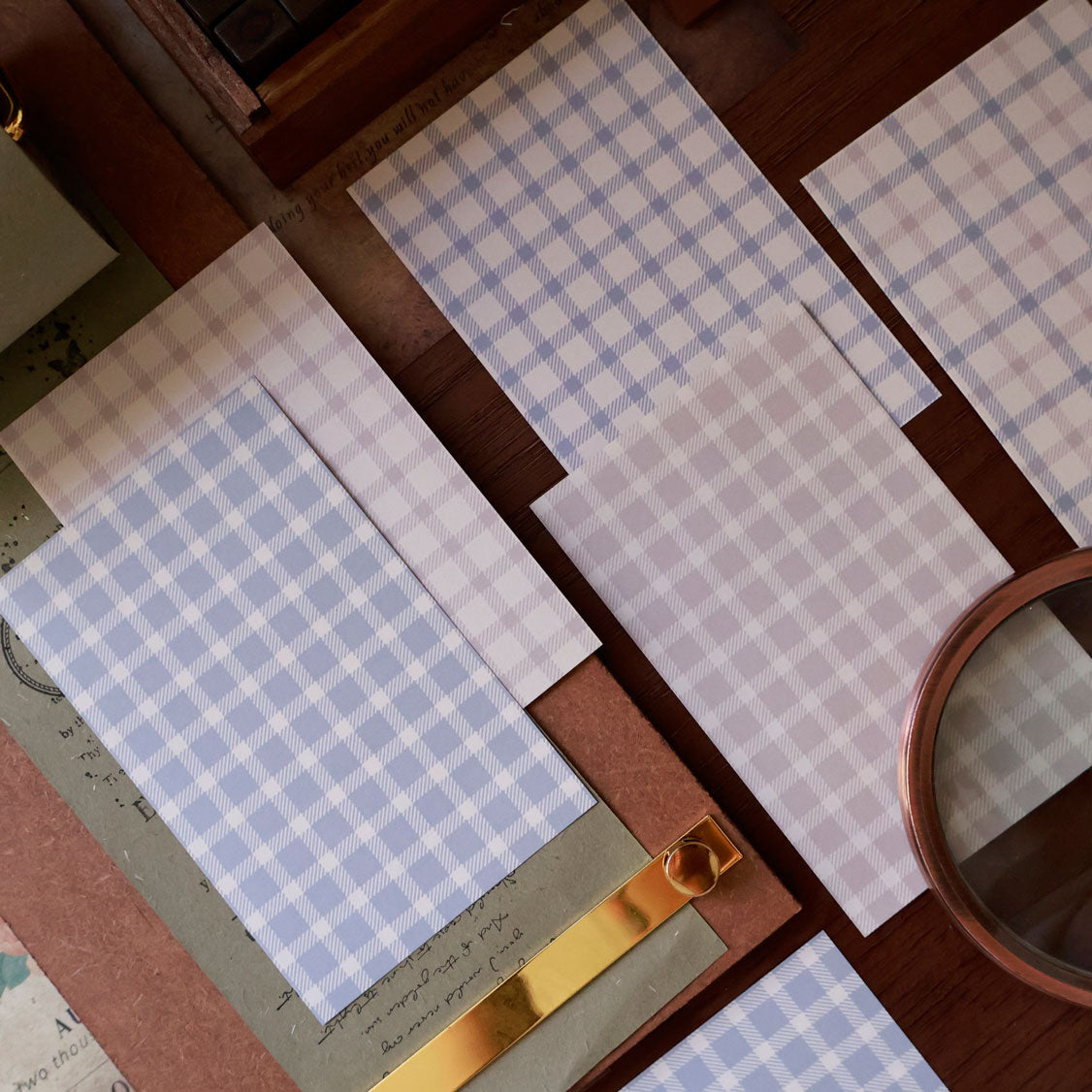 Caramel Bread and Plain Lattice theme light retro M5 series double-sided printing for dual-use sticky notes