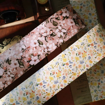 Basic floral Light retro base tape handbook material PET washi tape