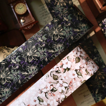 Basic floral Light retro base tape handbook material PET washi tape