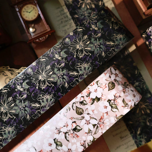 Basic floral Light retro base tape handbook material PET washi tape