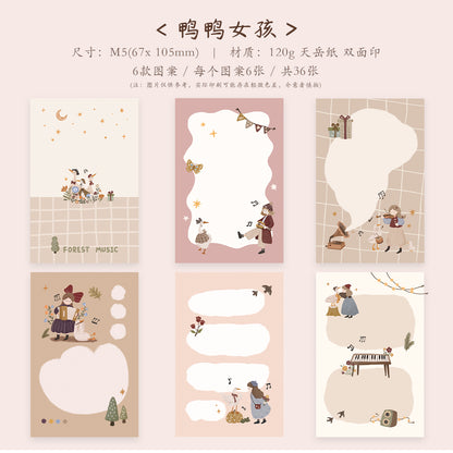 Duck Girl theme light retro M5 series double-sided printing for dual-use sticky notes