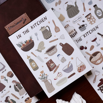In the kitchen cut die stickers and paper stickers